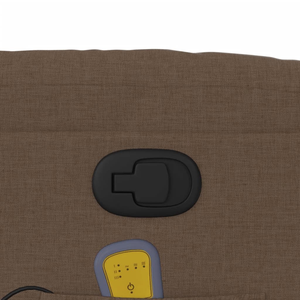 Zvedací Masážní Polohovací Křeslo Hnědé Textil Hnědá