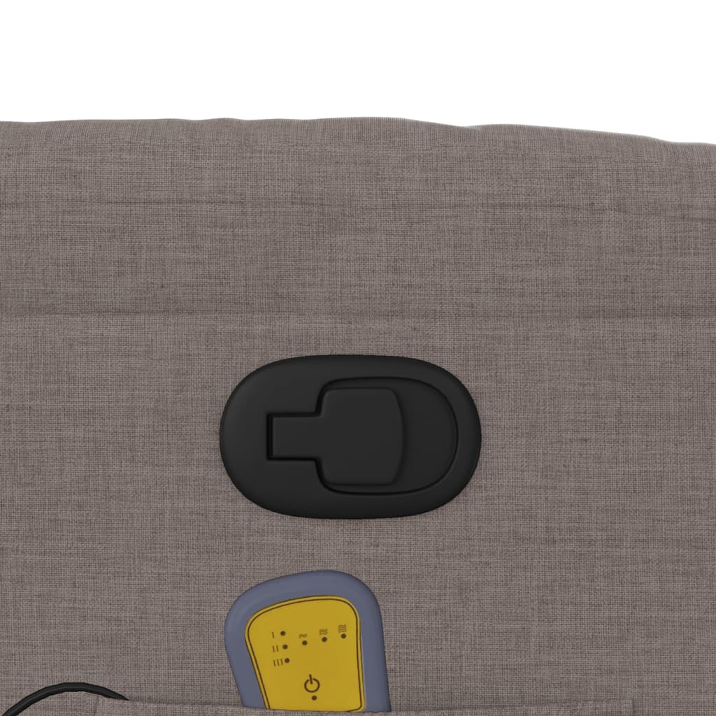 Zvedací Masážní Polohovací Křeslo Textil Taupe