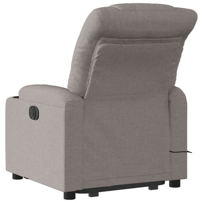 Zvedací Masážní Polohovací Křeslo Textil Taupe