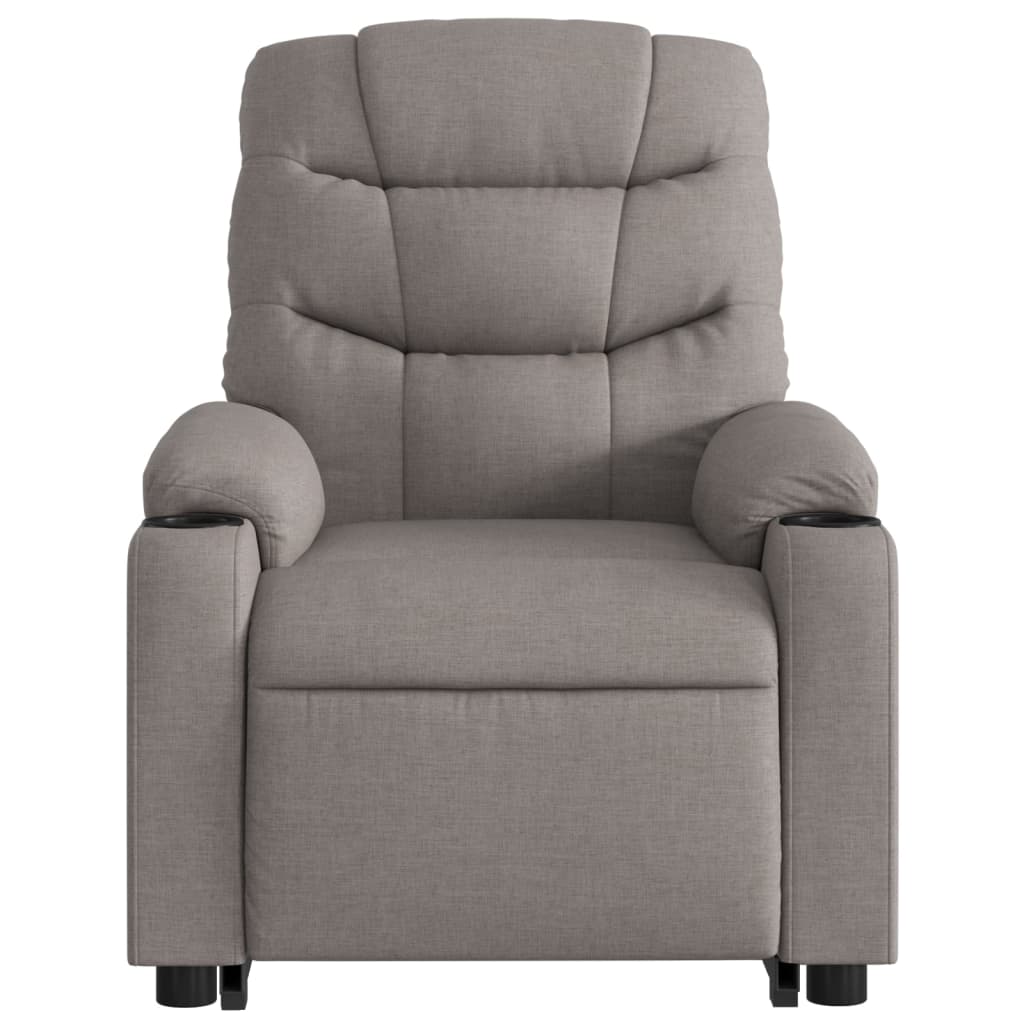 Zvedací Masážní Polohovací Křeslo Textil Taupe