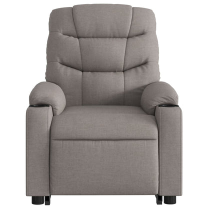 Zvedací Masážní Polohovací Křeslo Textil Taupe