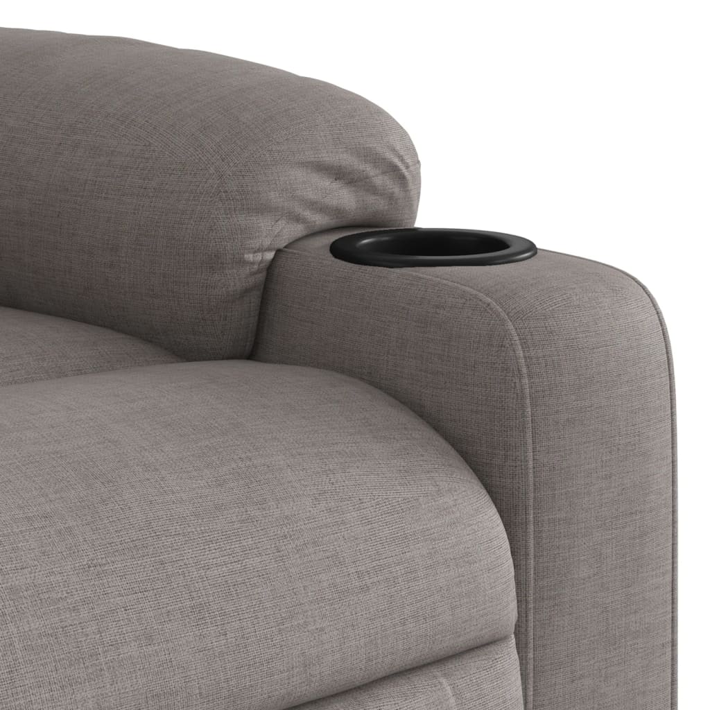 Zvedací Masážní Polohovací Křeslo Textil Taupe