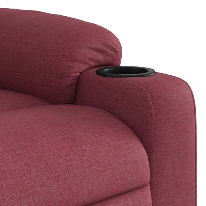 Elektrické Zvedací Masážní Polohovací Křeslo Vínové Textil Vínová Červená