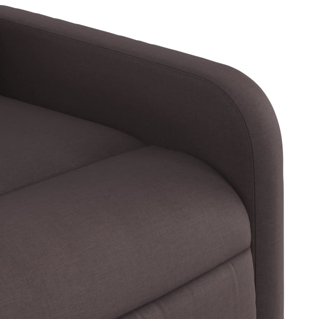Elektrické Polohovací Křeslo Tmavě Hnědé Textil Tmavě Hnědá