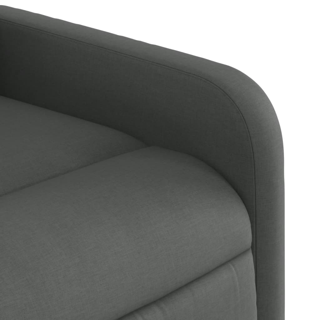 Elektrické Masážní Polohovací Křeslo Tmavě Šedé Textil Tmavě Šedá