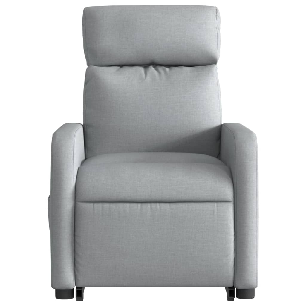 Zvedací Polohovací Křeslo Světle Šedé Textil Světle Šedá