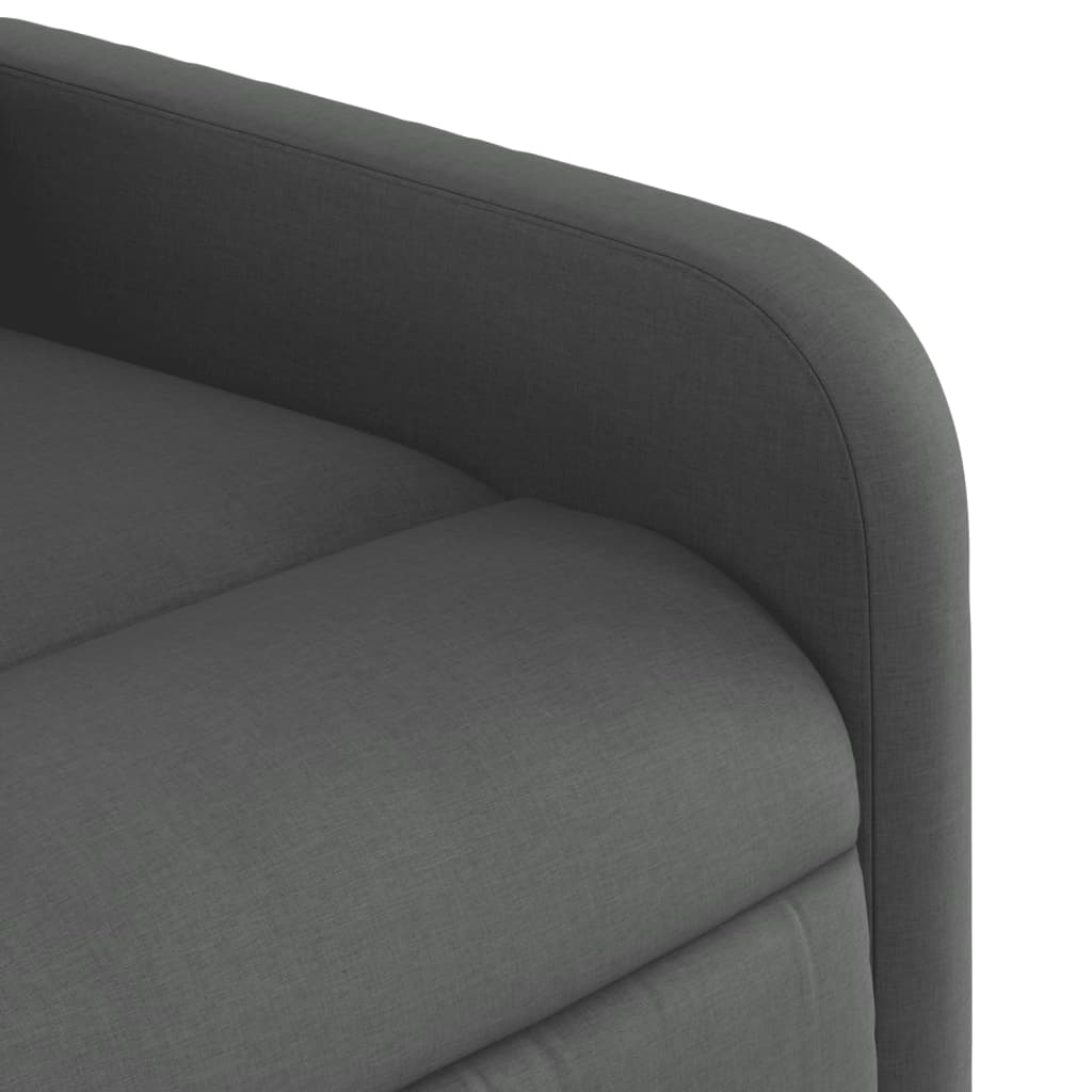 Zvedací Polohovací Křeslo Tmavě Šedé Textil Tmavě Šedá