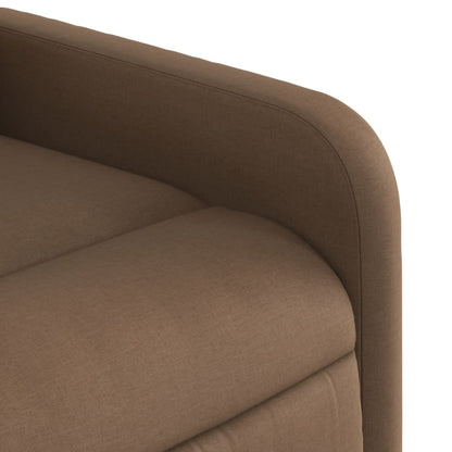 Zvedací Polohovací Křeslo Hnědé Textil Hnědá