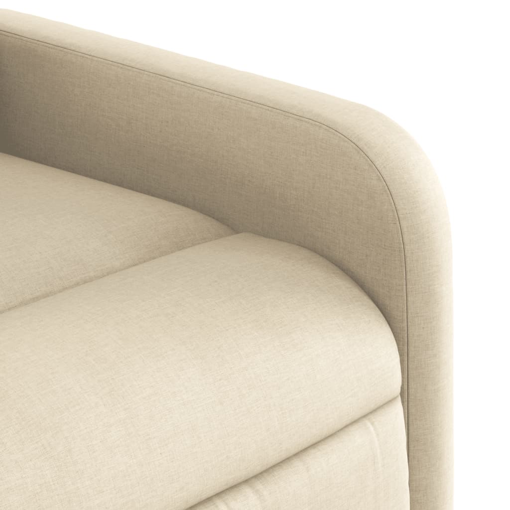 Zvedací Polohovací Křeslo Krémové Textil Krémová