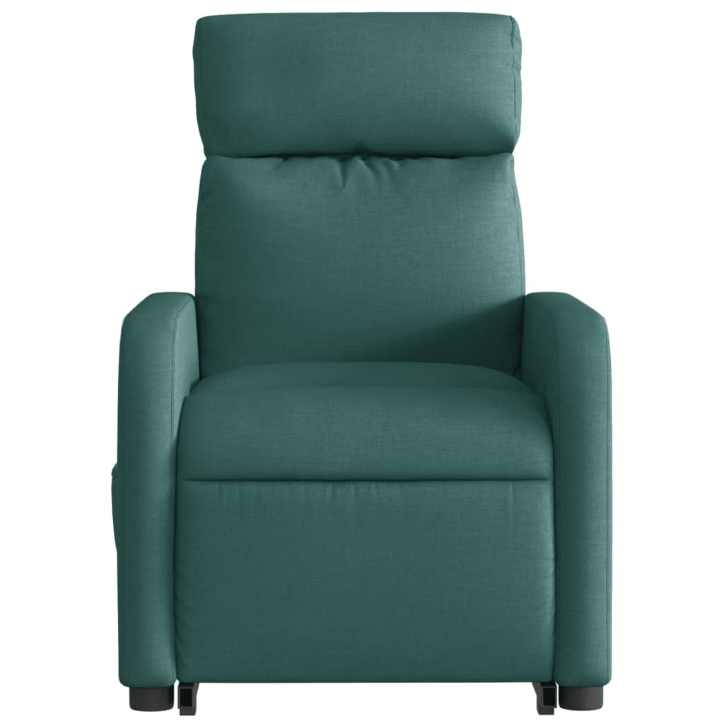 Zvedací Masážní Polohovací Křeslo Tmavě Zelené Textil Tmavě Zelená