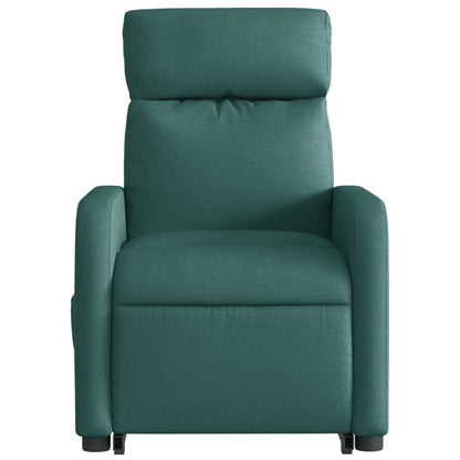 Zvedací Masážní Polohovací Křeslo Tmavě Zelené Textil Tmavě Zelená