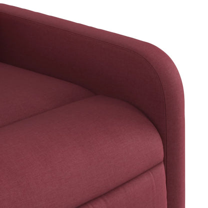 Elektrické Zvedací Polohovací Křeslo Vínové Textil Vínová Červená