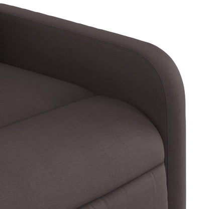 Elektrické Zvedací Polohovací Křeslo Tmavě Hnědé Textil Tmavě Hnědá