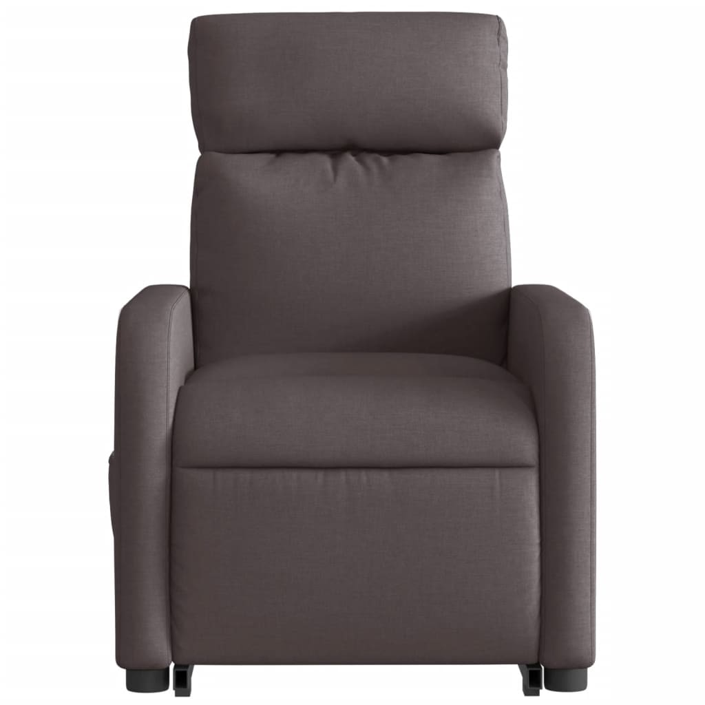 Elektrické Zvedací Polohovací Křeslo Tmavě Hnědé Textil Tmavě Hnědá
