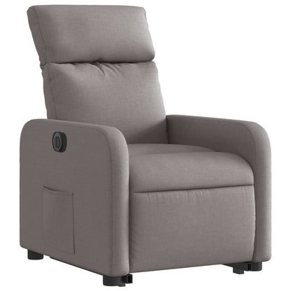 Elektrické Zvedací Polohovací Křeslo Textil Taupe
