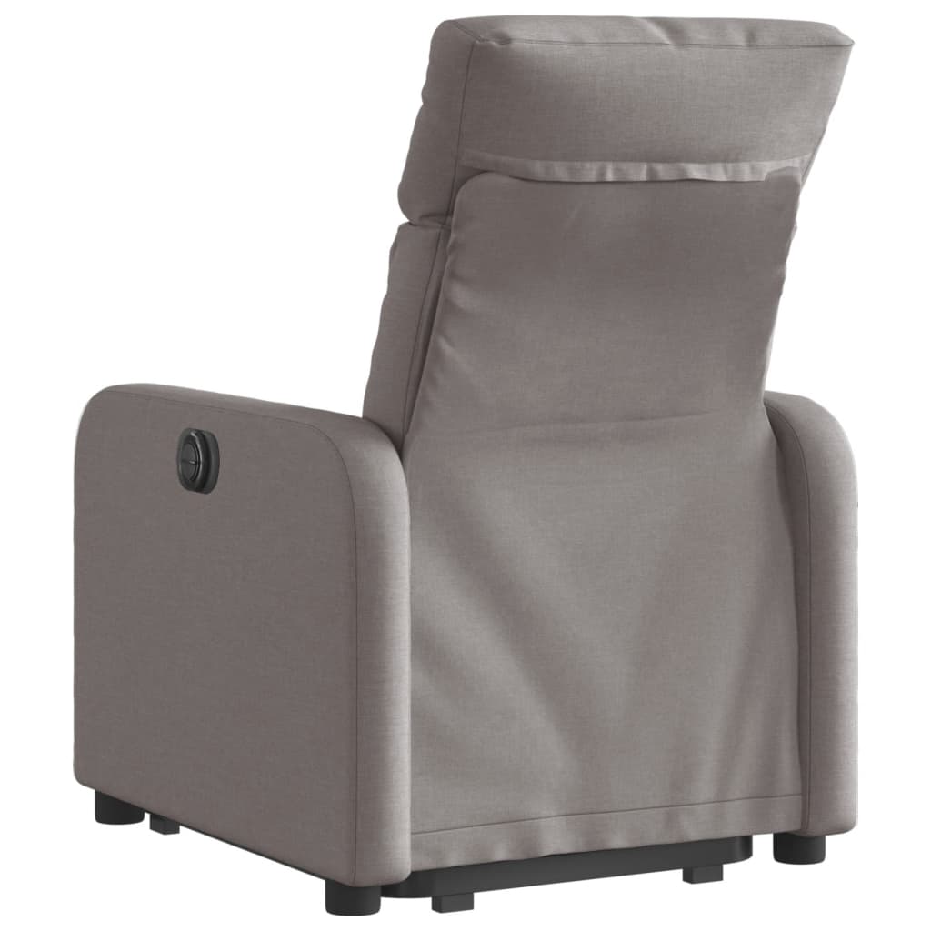 Elektrické Zvedací Polohovací Křeslo Textil Taupe