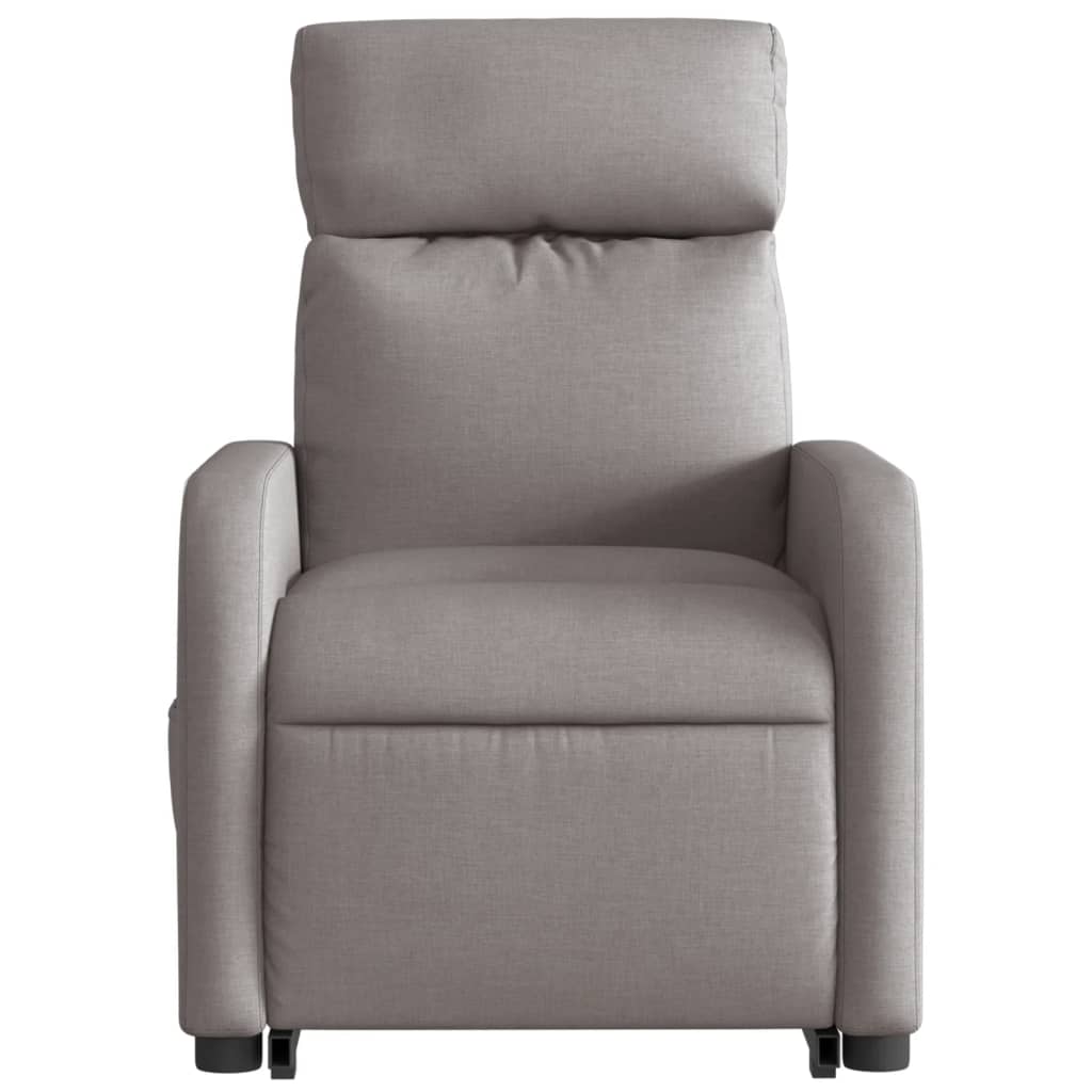 Elektrické Zvedací Polohovací Křeslo Textil Taupe