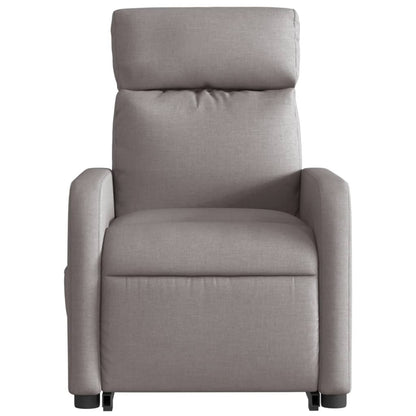 Elektrické Zvedací Polohovací Křeslo Textil Taupe