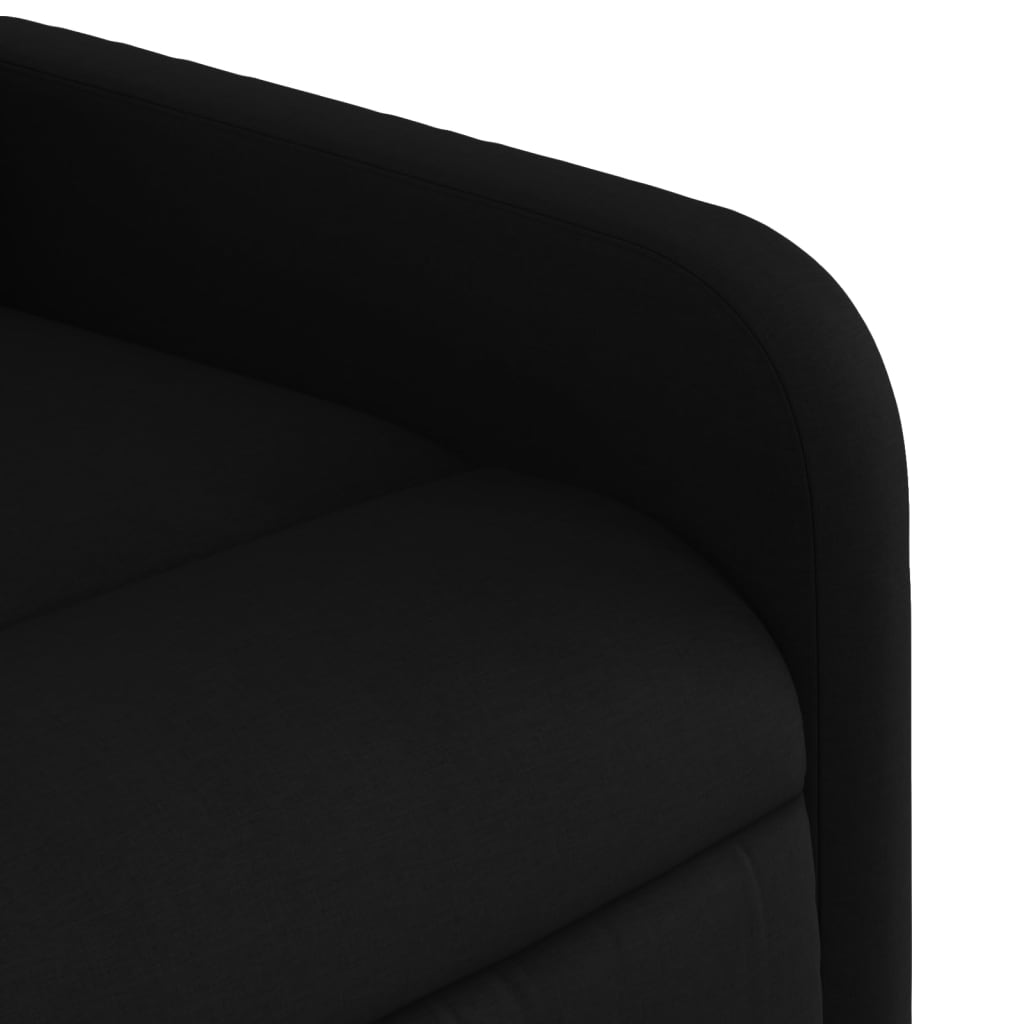 Elektrické Zvedací Masážní Polohovací Křeslo Černé Textil Černá