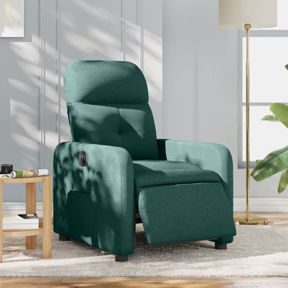 Masážní Polohovací Křeslo Tmavě Zelené Textil Tmavě Zelená