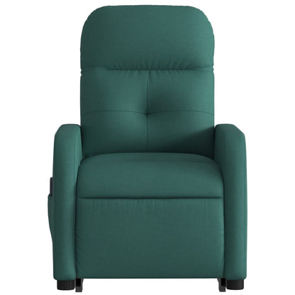 Zvedací Masážní Polohovací Křeslo Tmavě Zelené Textil Tmavě Zelená