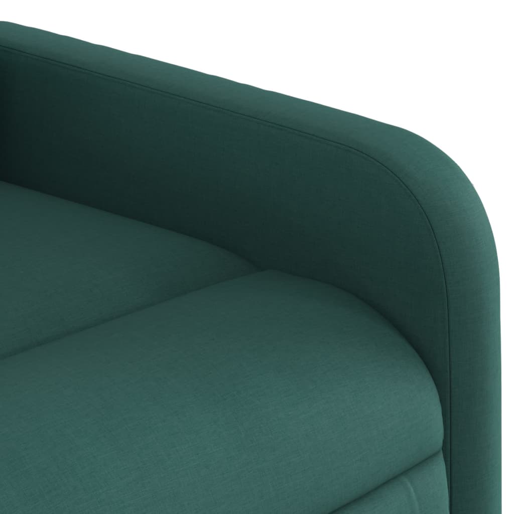 Zvedací Masážní Polohovací Křeslo Tmavě Zelené Textil Tmavě Zelená