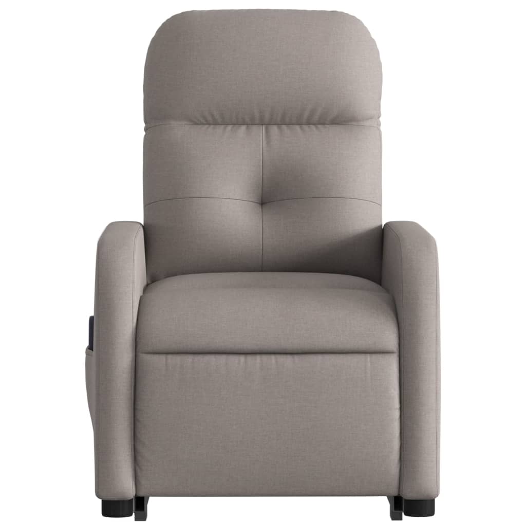 Zvedací Masážní Polohovací Křeslo Textil Taupe