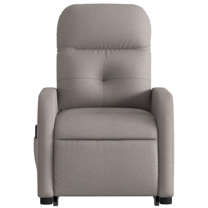 Zvedací Masážní Polohovací Křeslo Textil Taupe