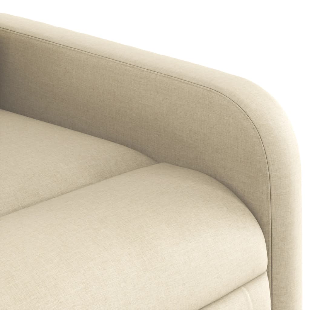 Zvedací Masážní Polohovací Křeslo Krémové Textil Krémová