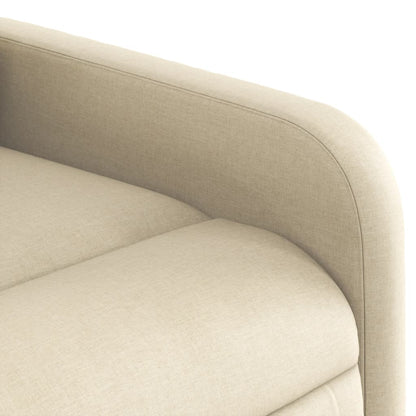 Zvedací Masážní Polohovací Křeslo Krémové Textil Krémová
