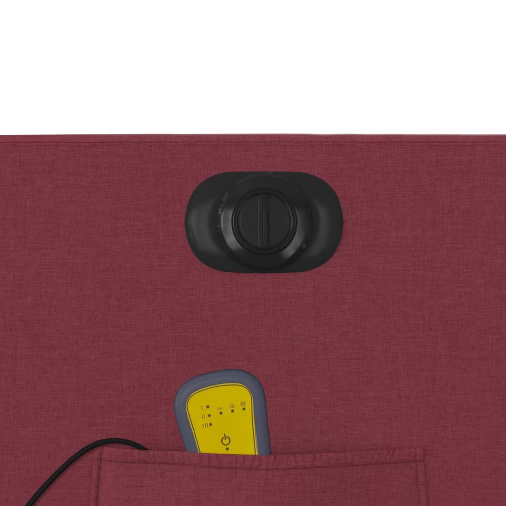 Elektrické Zvedací Masážní Polohovací Křeslo Vínové Textil Vínová Červená