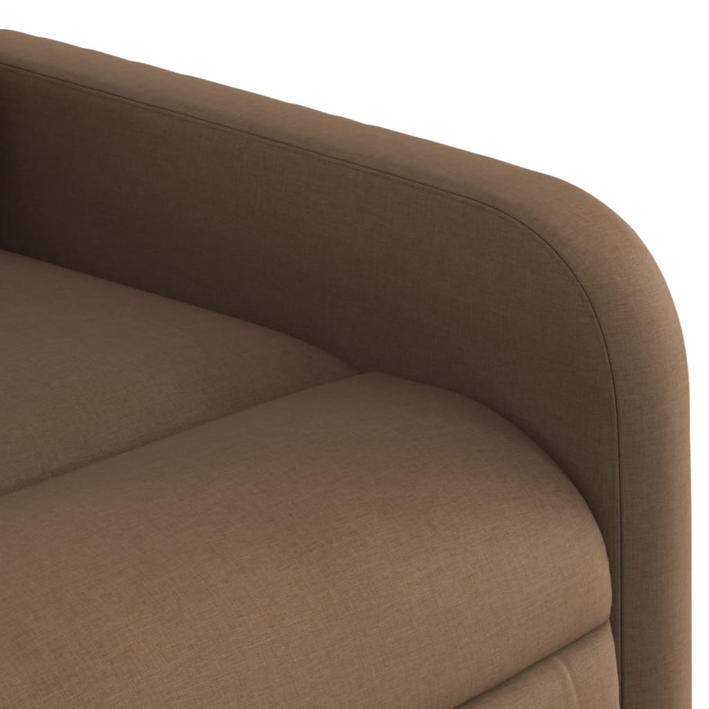 Elektrické Zvedací Masážní Polohovací Křeslo Hnědé Textil Hnědá