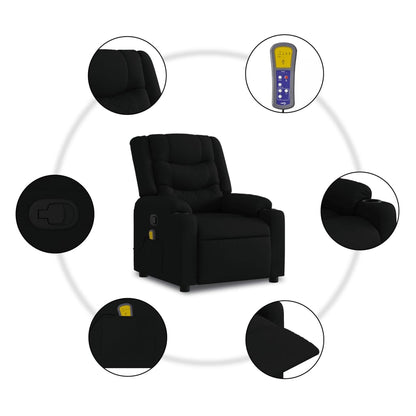 Masážní Křeslo S Polohovacím Mechanismem, Černé, Látkové