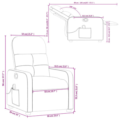 Masážní Polohovací Křeslo Krémové Barvy, Látka
