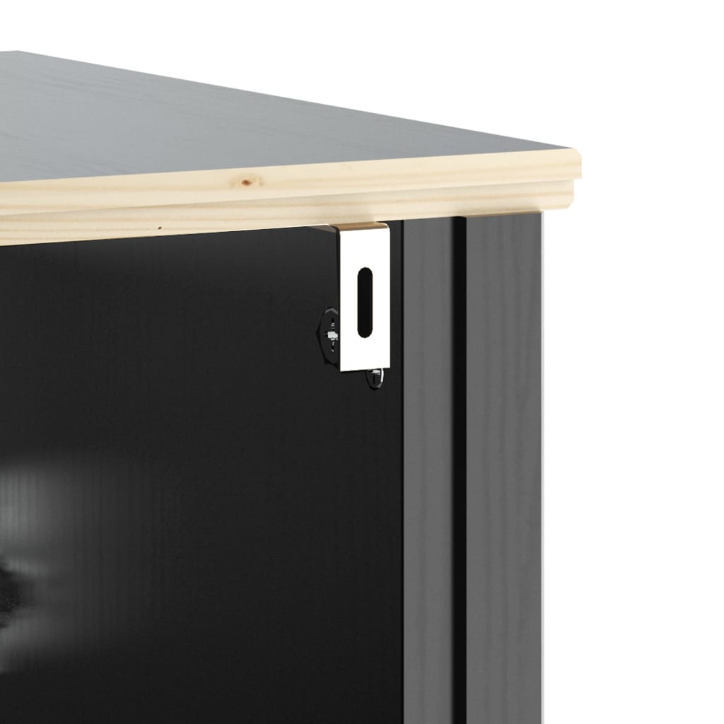 3Dílná Koupelnová Sestava Berg Černá Masivní Borové Dřevo