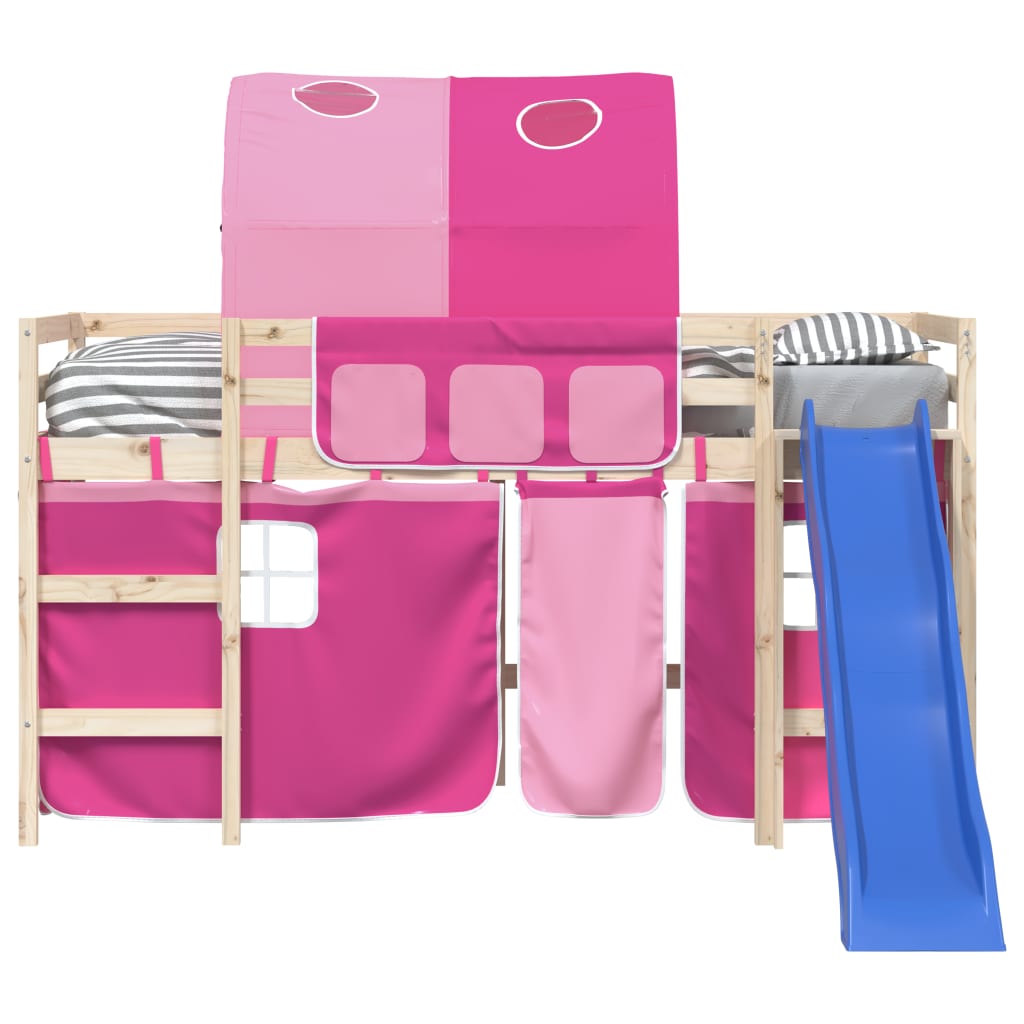 Závěsy Na Patrovou Postel S Tunelem Růžové Polyester