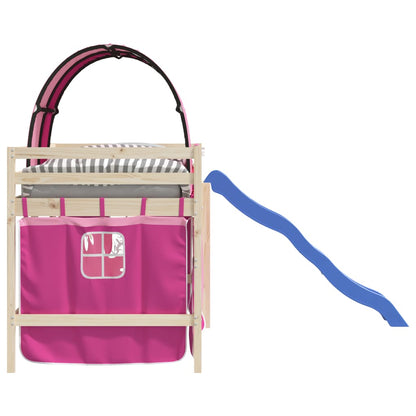 Závěsy Na Patrovou Postel S Tunelem Růžové Polyester