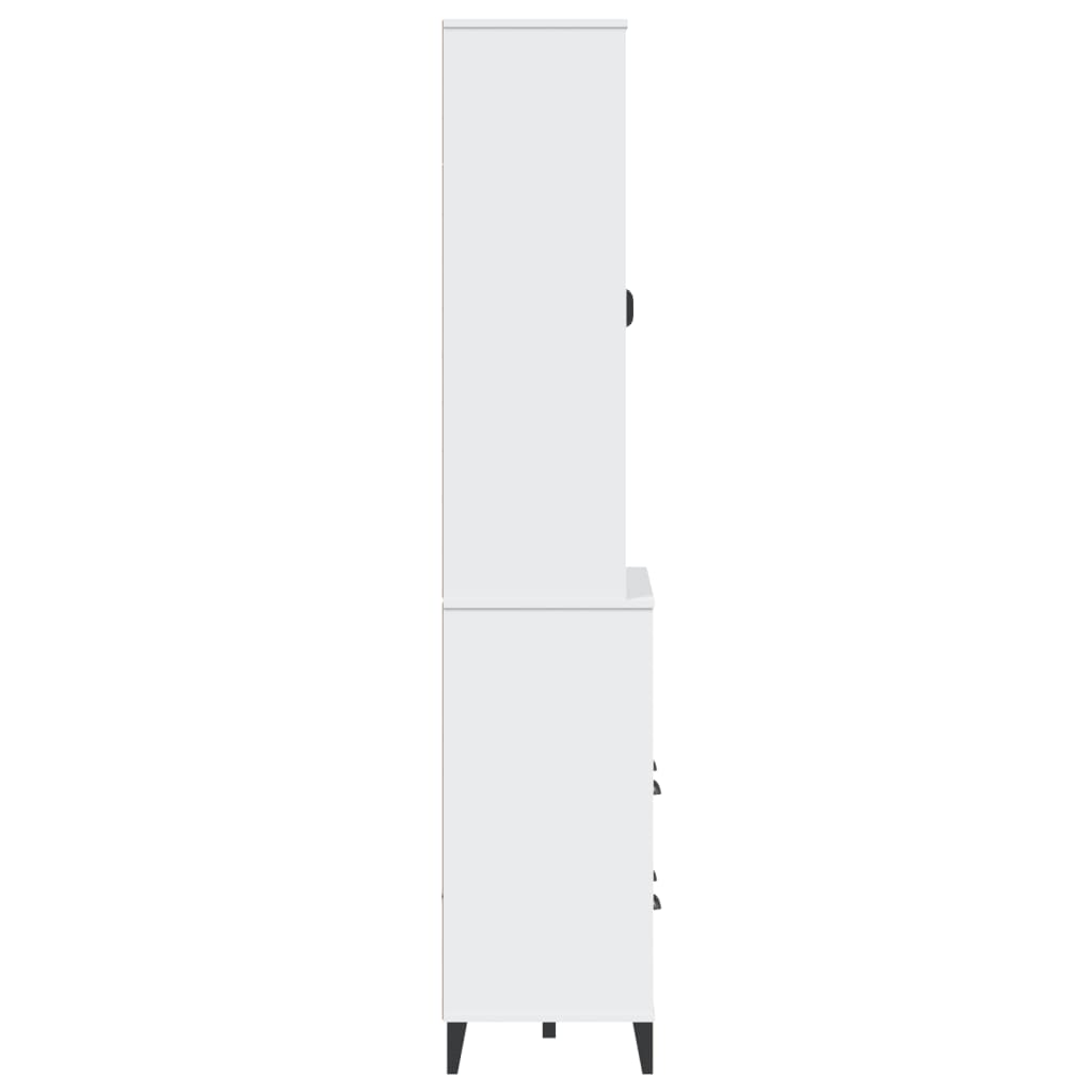 Příborník Viken Bílý 80 X 40 X 200 Cm Masivní Borové Dřevo
