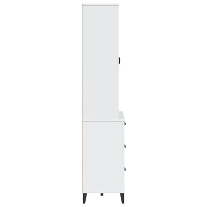 Příborník Viken Bílý 80 X 40 X 190 Cm Masivní Borové Dřevo