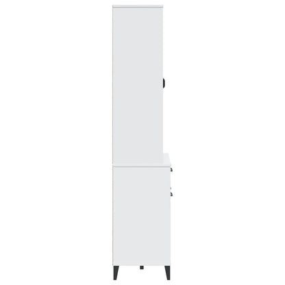 Příborník Viken Bílý 80 X 40 X 190 Cm Masivní Borové Dřevo