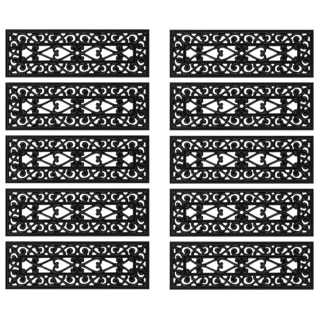 Nášlapy Na Schody 10 Ks 25 X 75 Cm Guma Kouřový Dub