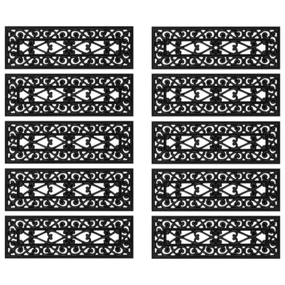 Nášlapy Na Schody 10 Ks 25 X 75 Cm Guma Kouřový Dub