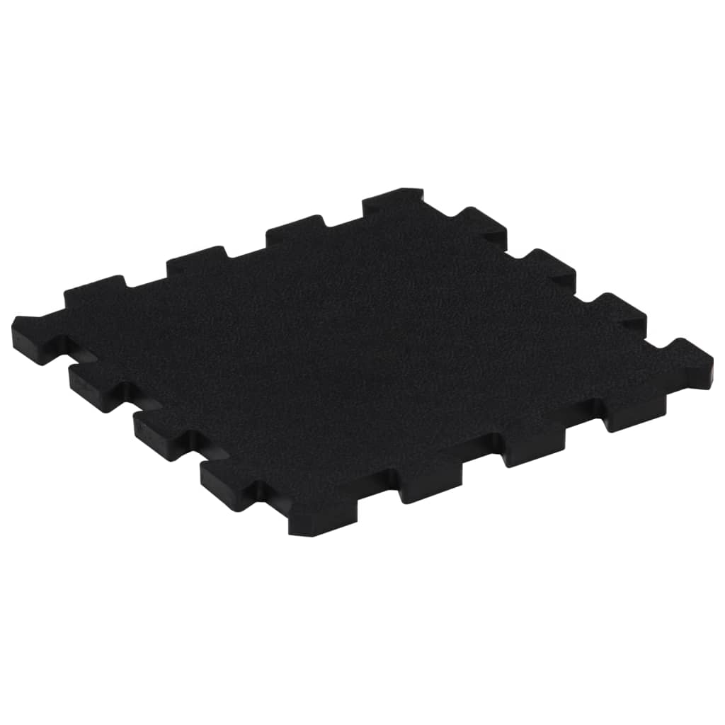 Gumové Podlahové Dlaždice 9 Ks Černé 16 Mm 30 X 30 Cm