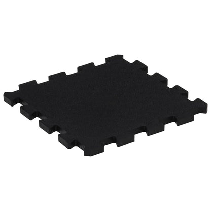 Gumové Podlahové Dlaždice 9 Ks Černé 16 Mm 30 X 30 Cm