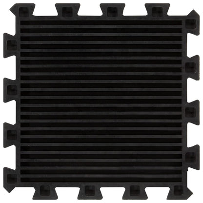 Gumové Podlahové Dlaždice 16 Ks Černé 16 Mm 30 X 30 Cm
