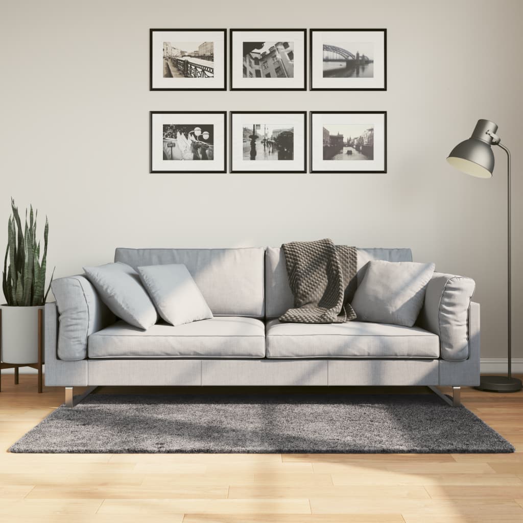 Koberec Huarte Krátký Vlas Měkký A Pratelný Antracit Antracitová