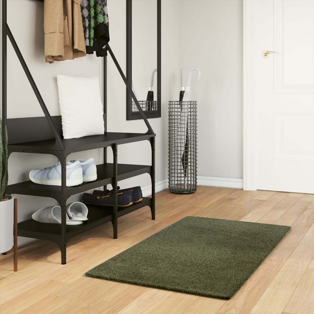 Koberec Huarte Krátký Vlas Měkký A Pratelný Lesní Zeleň Ø 100Cm Zelená