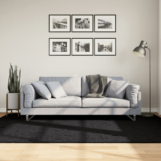 Koberec Oviedo Krátký Vlas Černý 160 X 230 Cm