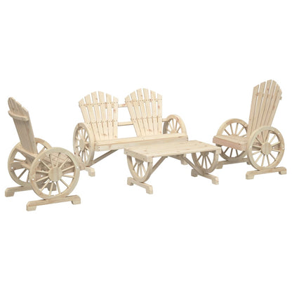 4Dílná Zahradní Sedací Souprava Masivní Jedlové Dřevo