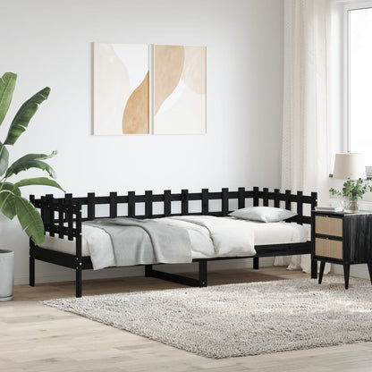 Válenda Černá 80 X 200 Cm Masivní Borové Dřevo
